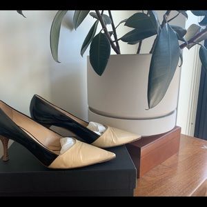 Guiseppe zanotti 3 inch d’orsay two tone heel shoe